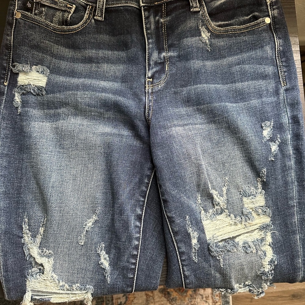 Judy Blue Distressed Blue Denim Pant